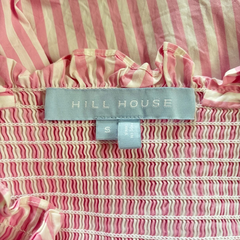 Hill House Ellie Nap Dress Tiered Smocked Striped Bubblegum Pink Size Small - Picture 3 of 10